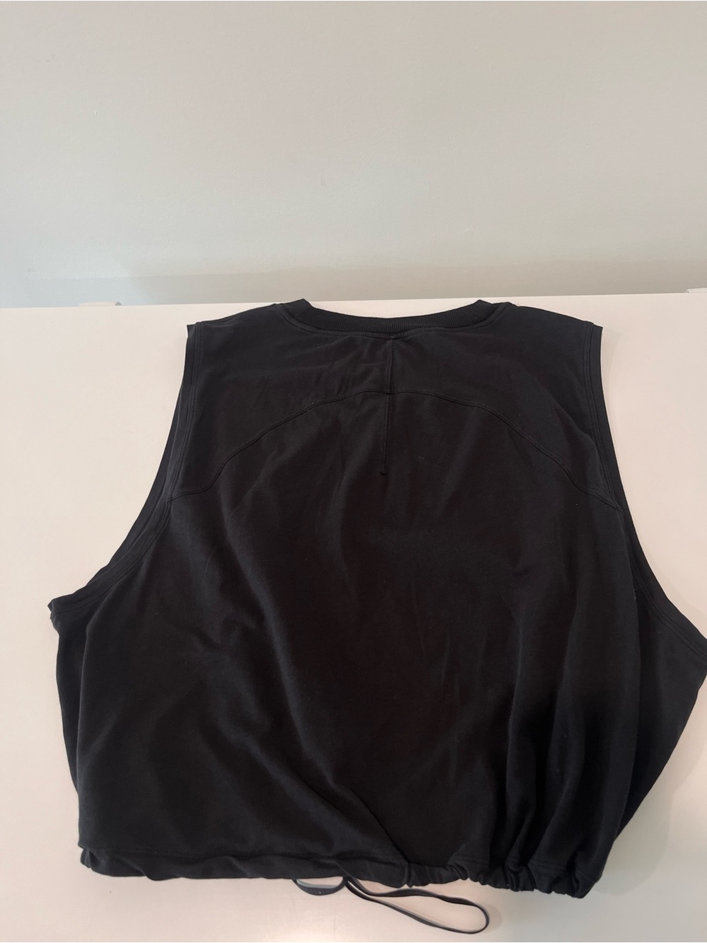 lululemon Black Adapt to You Tank Top Cinch-Hem Crop Tank Size 12 Drawstring - Picture 2 of 7
